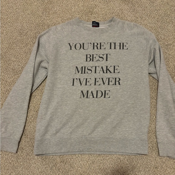Ariana Grande Merch Best Mistake Gray Crewneck Sweatershirt - Picture 3 of 4